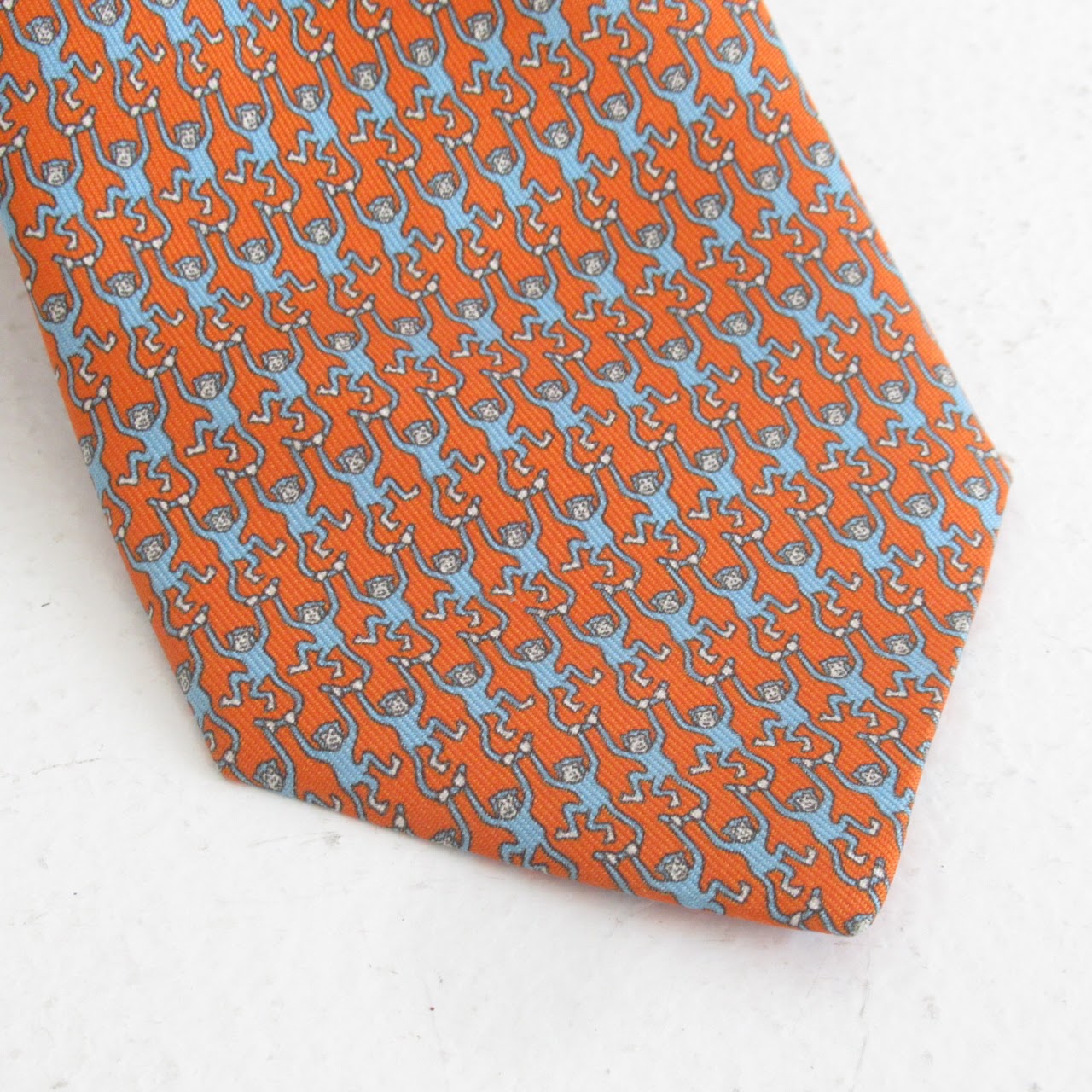 Hermès Monkey Link Pattern Tie