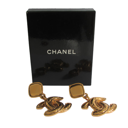Authentic Chanel Classic Crystal Drop/dangle Earrings