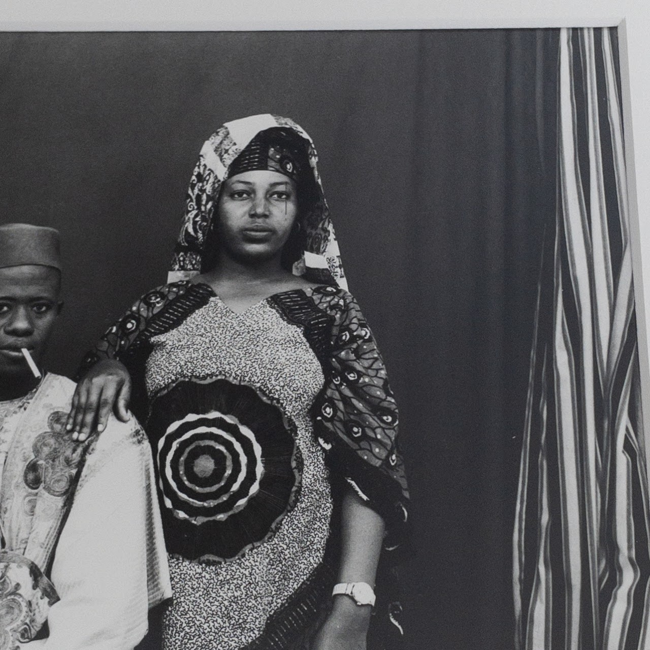 Malick Sidibe 'Man with his two wives' Gelatin Signed Silver Print