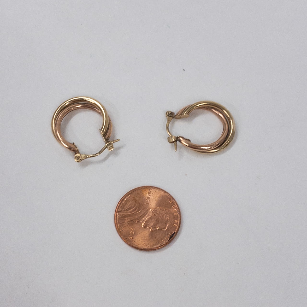 9K Gold  Twist Hoop Earrings