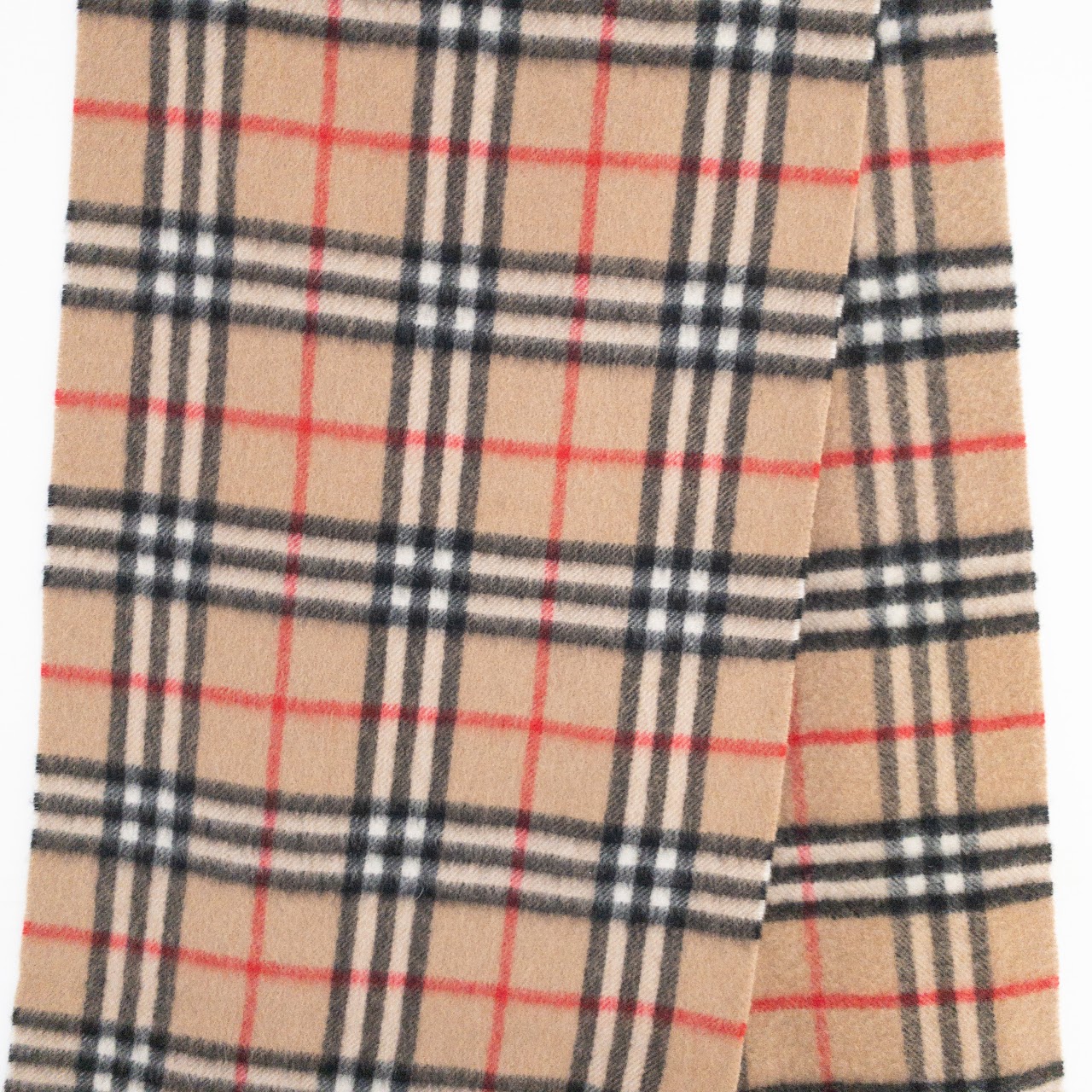 Burberry Vintage Camel Plaid Cashmere Scarf