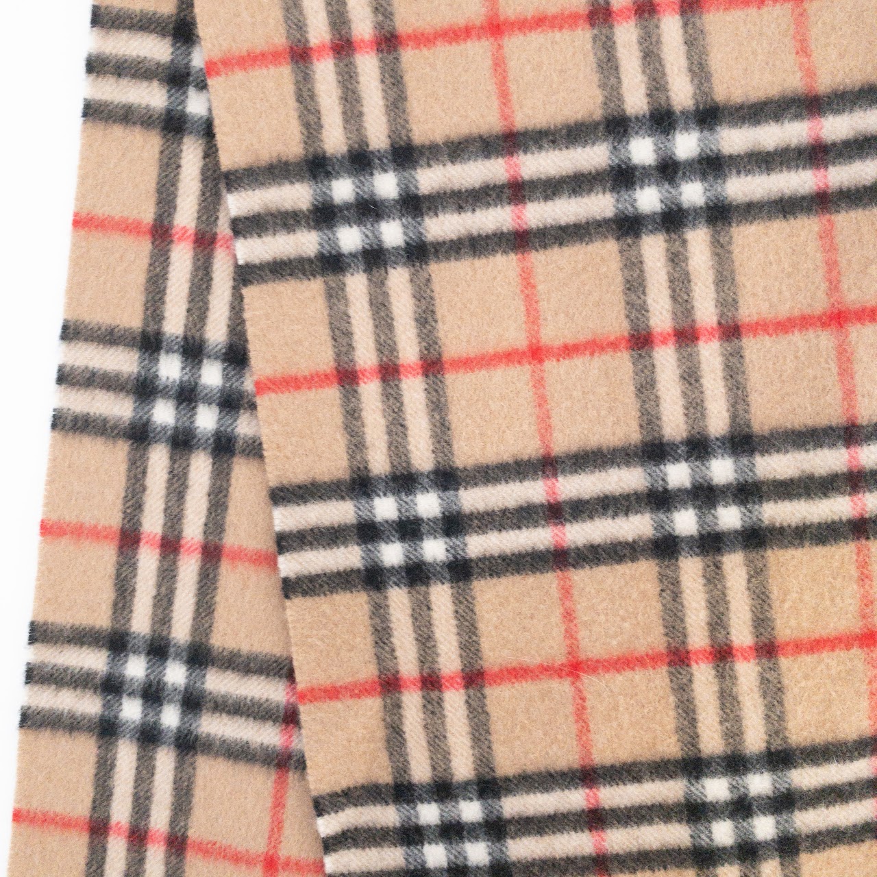 Burberry Vintage Camel Plaid Cashmere Scarf