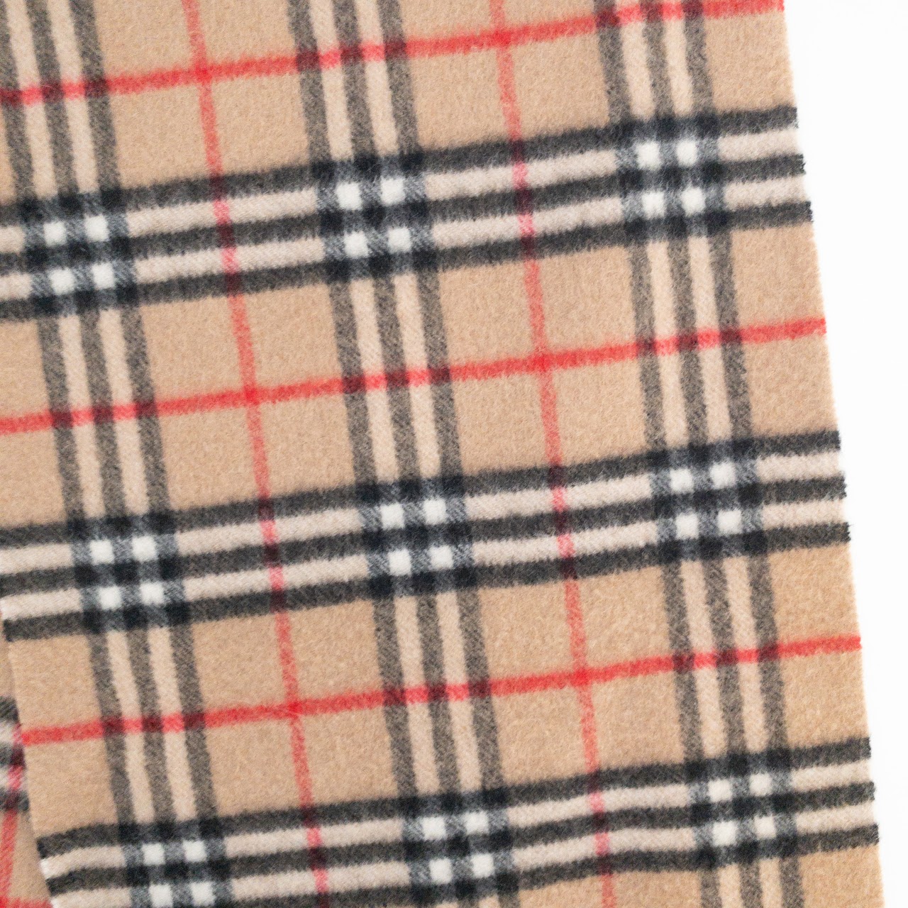 Burberry Vintage Camel Plaid Cashmere Scarf