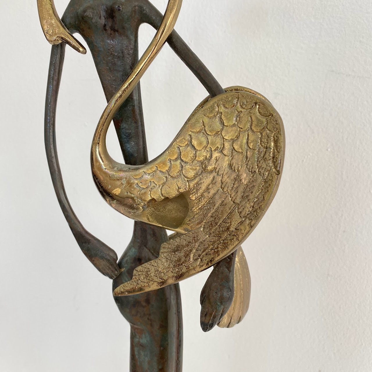 Bronze & Brass 'Leda & The Swan' Sculpture