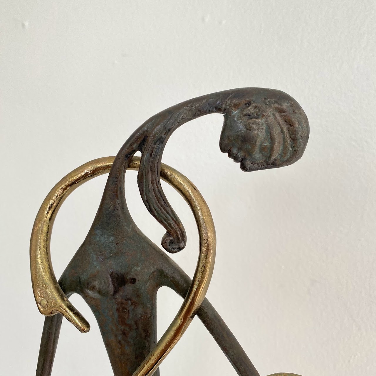 Bronze & Brass 'Leda & The Swan' Sculpture