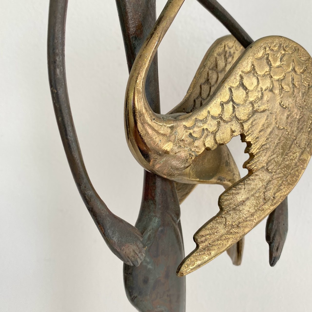 Bronze & Brass 'Leda & The Swan' Sculpture