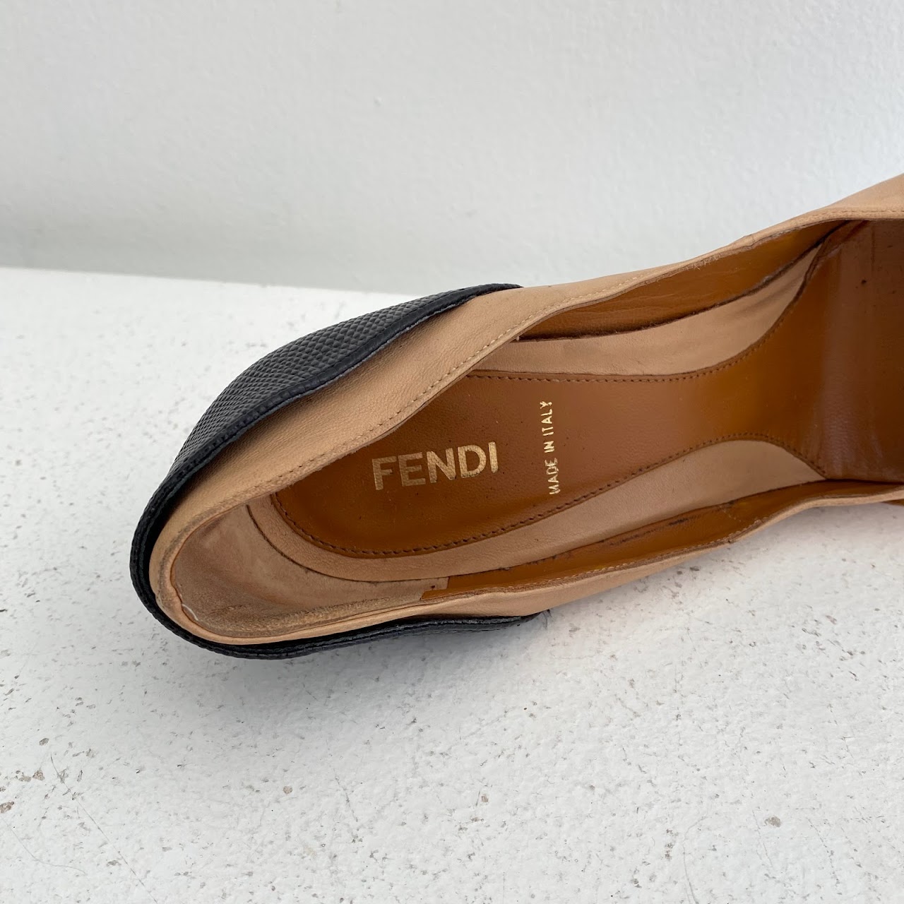 Fendi Nude & Black Platform Pumps