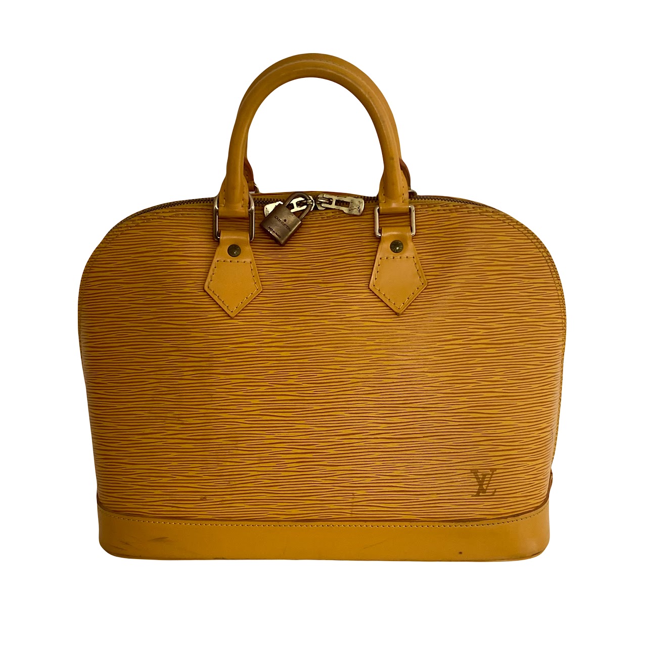 Sold at Auction: Louis Vuitton, Louis Vuitton Yellow Epi Leather Alma PM  Satchel