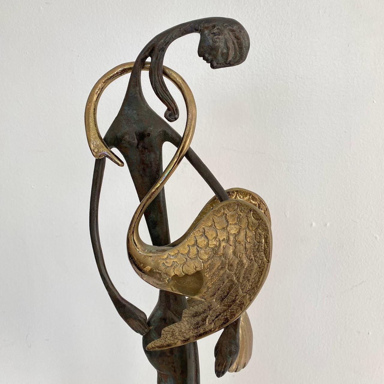 Bronze & Brass 'Leda & The Swan' Sculpture