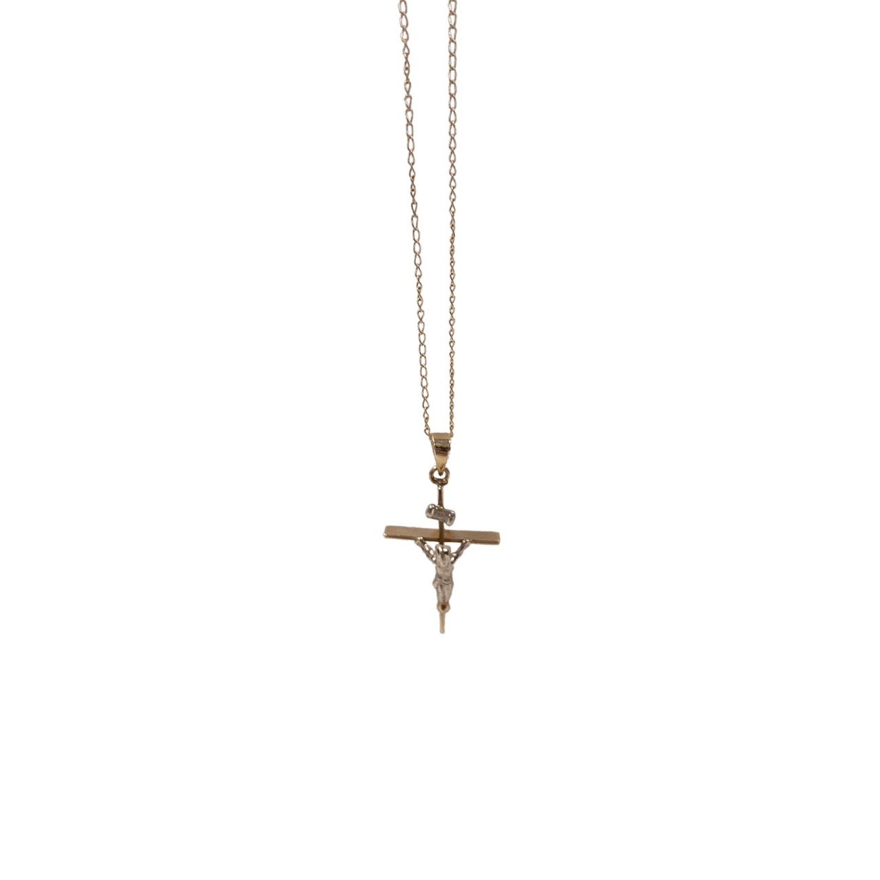 14K Gold Crucifix Pendant Necklace