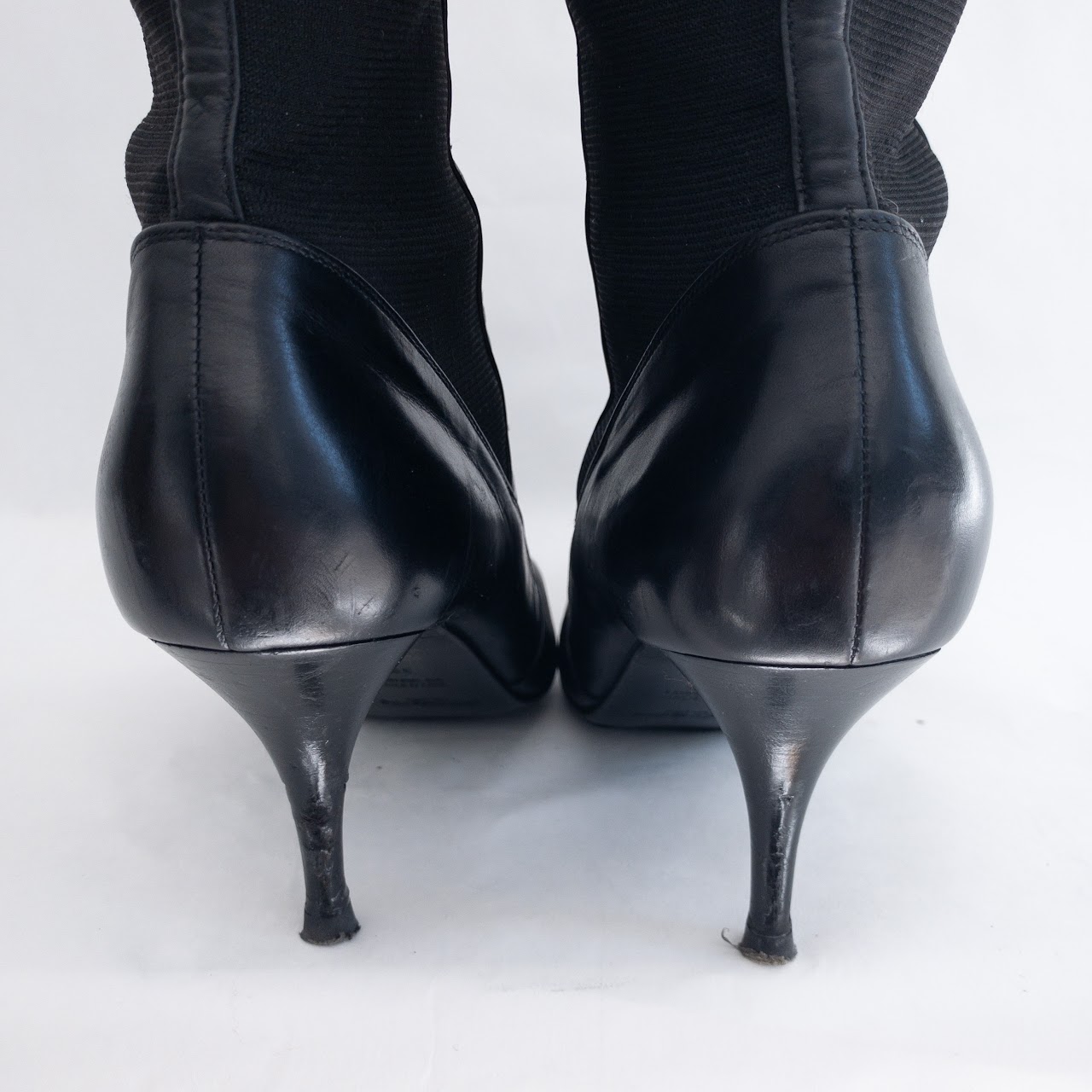 Yves Saint Laurent Leather Stretch Boots