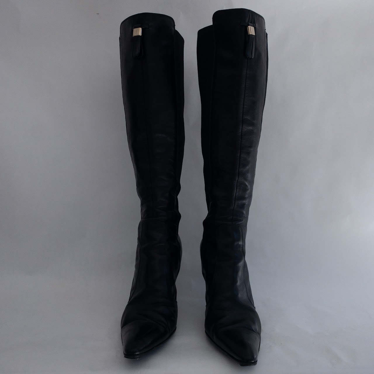 Yves Saint Laurent Leather Stretch Boots