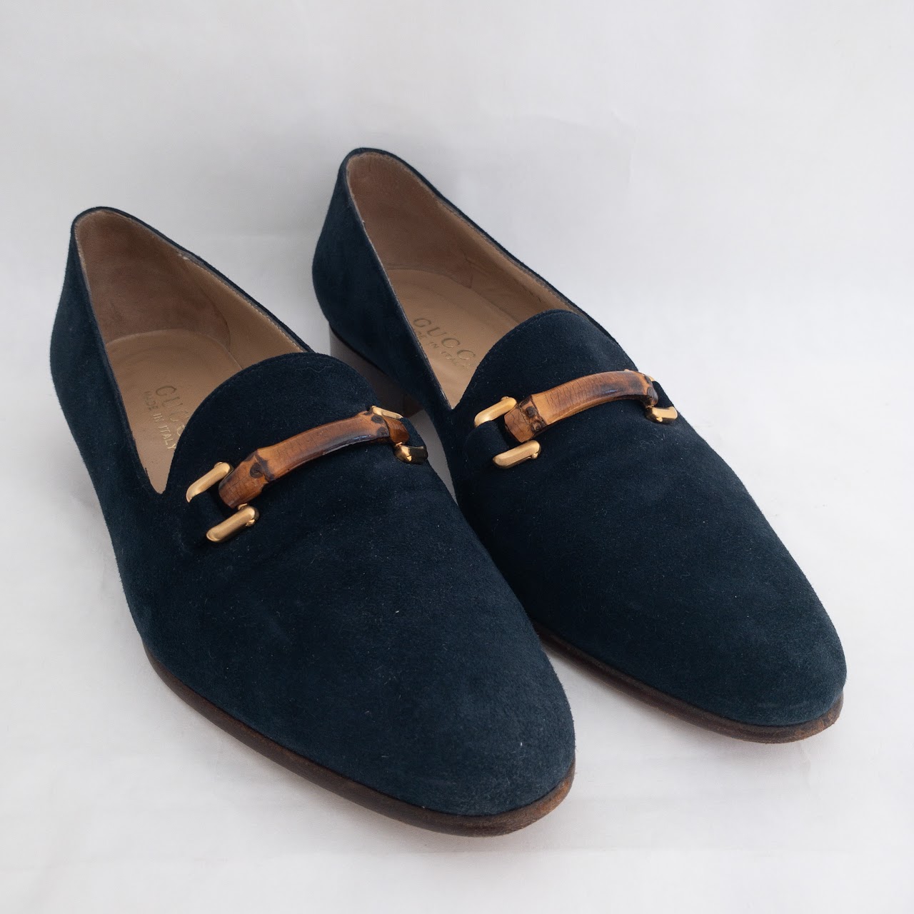 Gucci Suede Bamboo Loafers