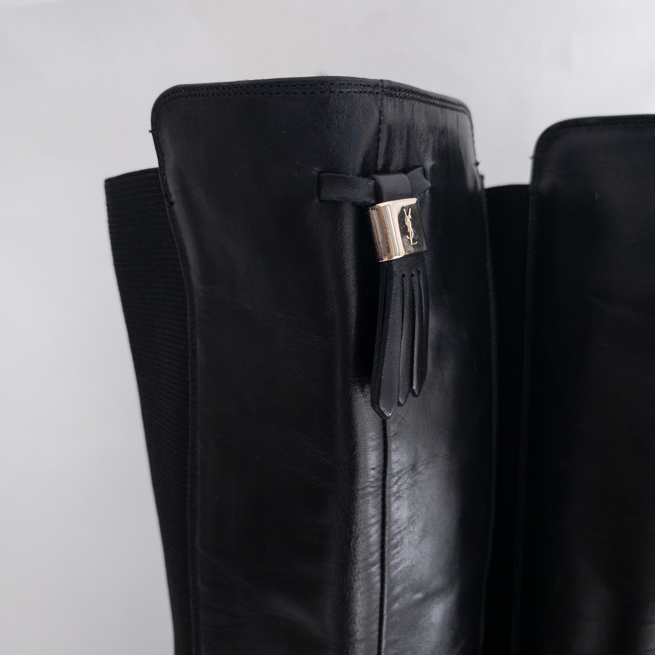 Yves Saint Laurent Leather Stretch Boots