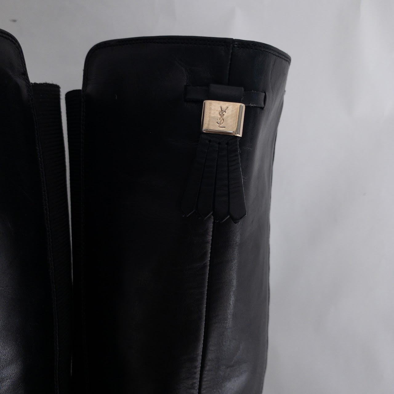 Yves Saint Laurent Leather Stretch Boots