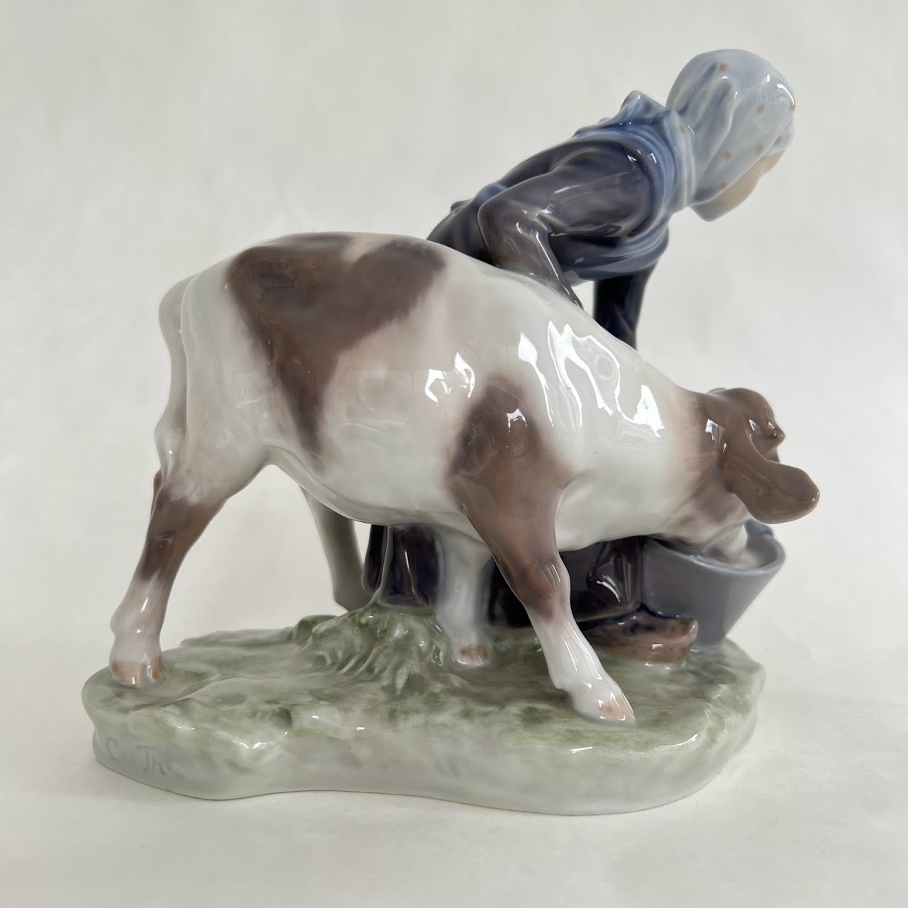 Royal Copenhagen Denmark Girl & Calf Figurine #779