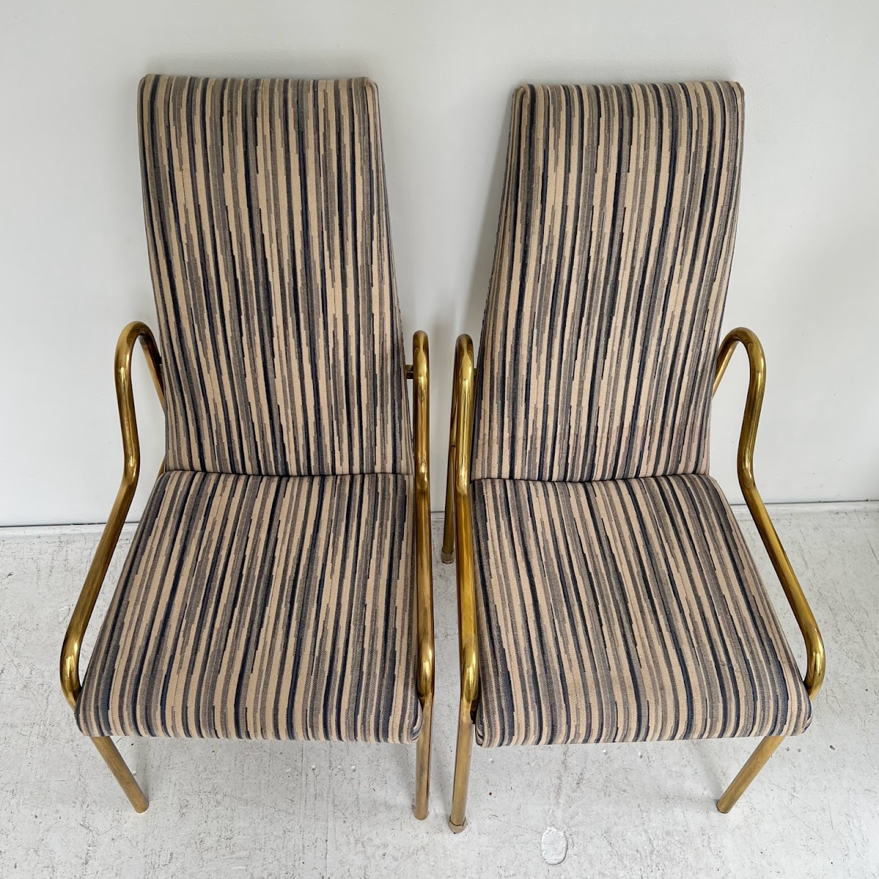 1980s Mastercraft Furniture Co. Brass  Armchair Set