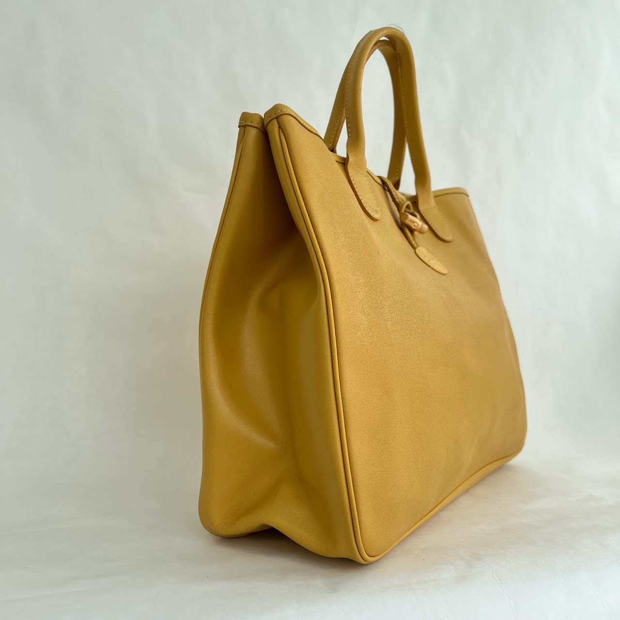 Longchamp Yellow Roseau Tote