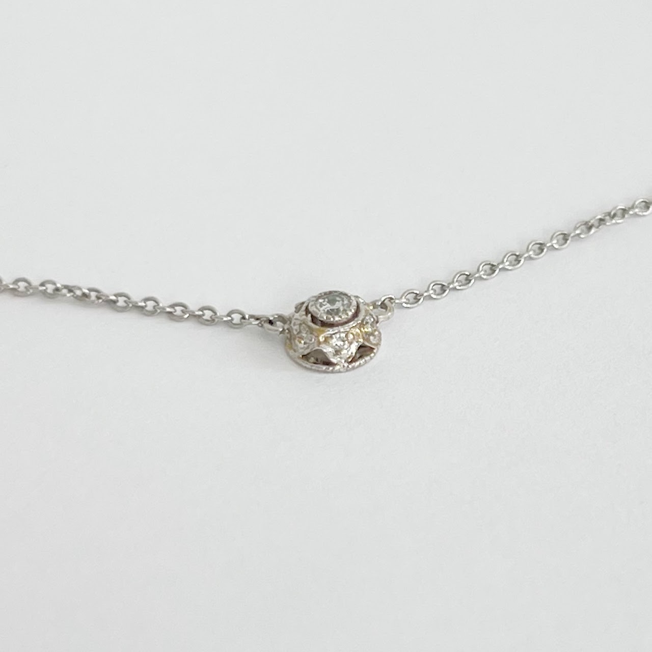 18K White Gold & Diamond Pendant