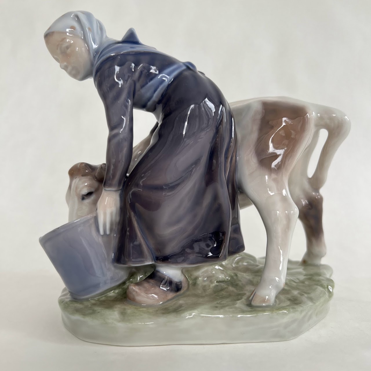 Royal Copenhagen Denmark Girl & Calf Figurine #779