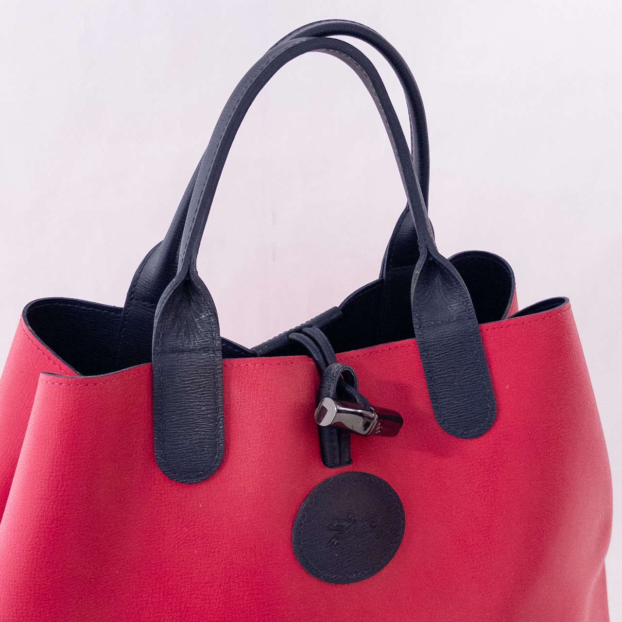 Longchamp 'Roseau' Reversible Pink/Blue Tote