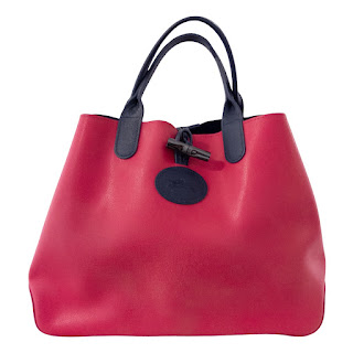 Longchamp 'Roseau' Reversible Pink/Blue Tote