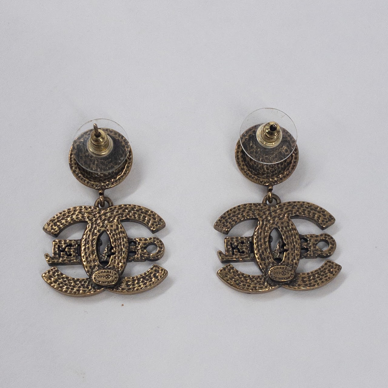 Chanel Double C Logo Drop Earrings