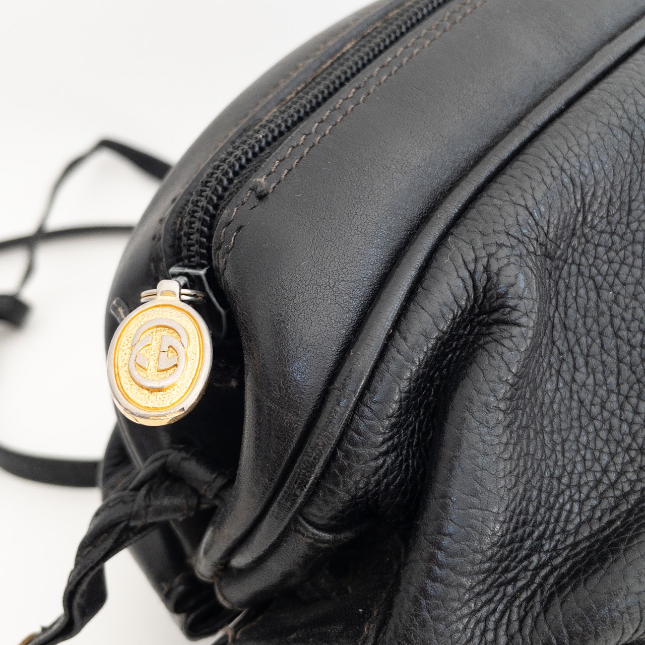 Gucci Vintage Black Leather Crossbody Bag