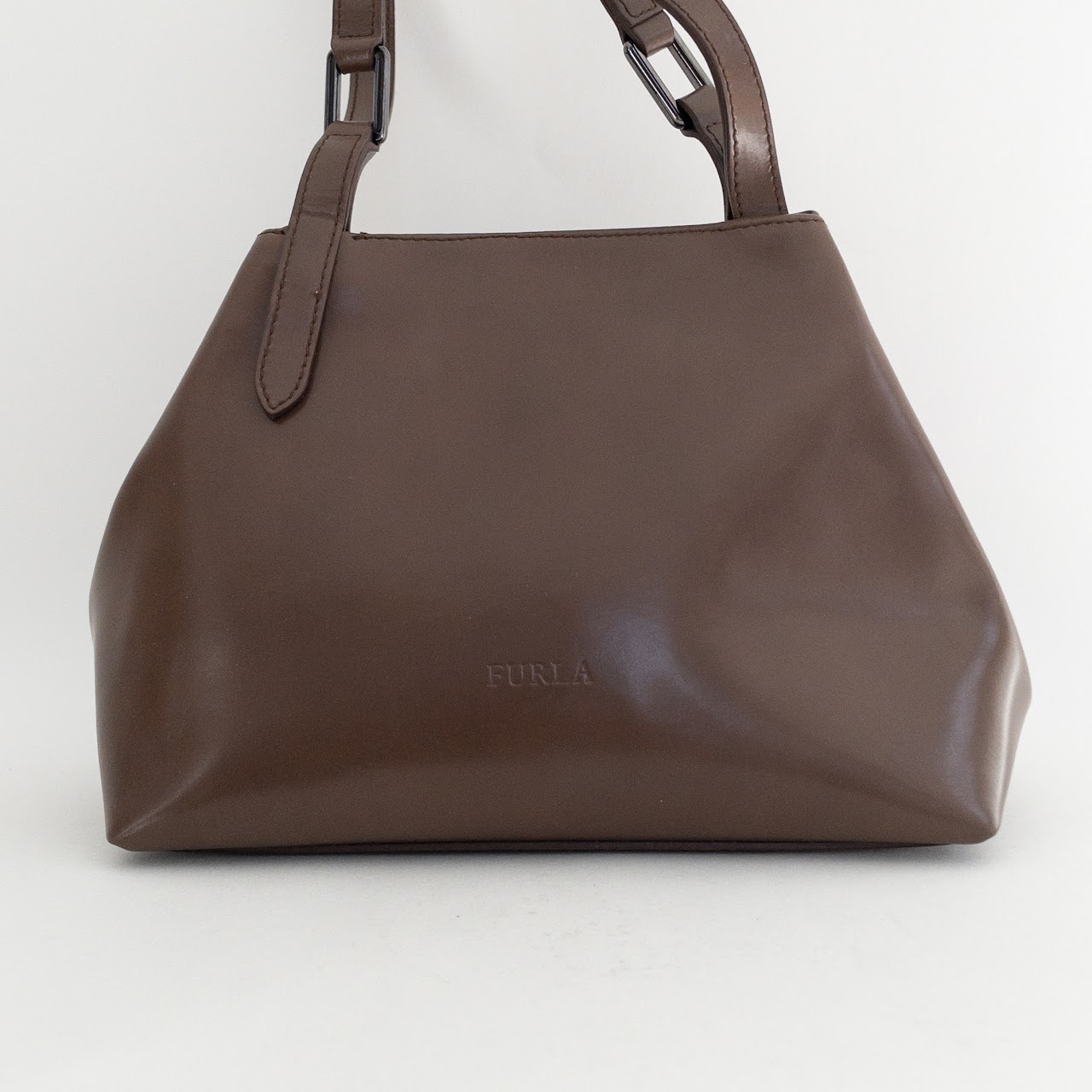 Furla Brown Leather Mini Shoulder Bag