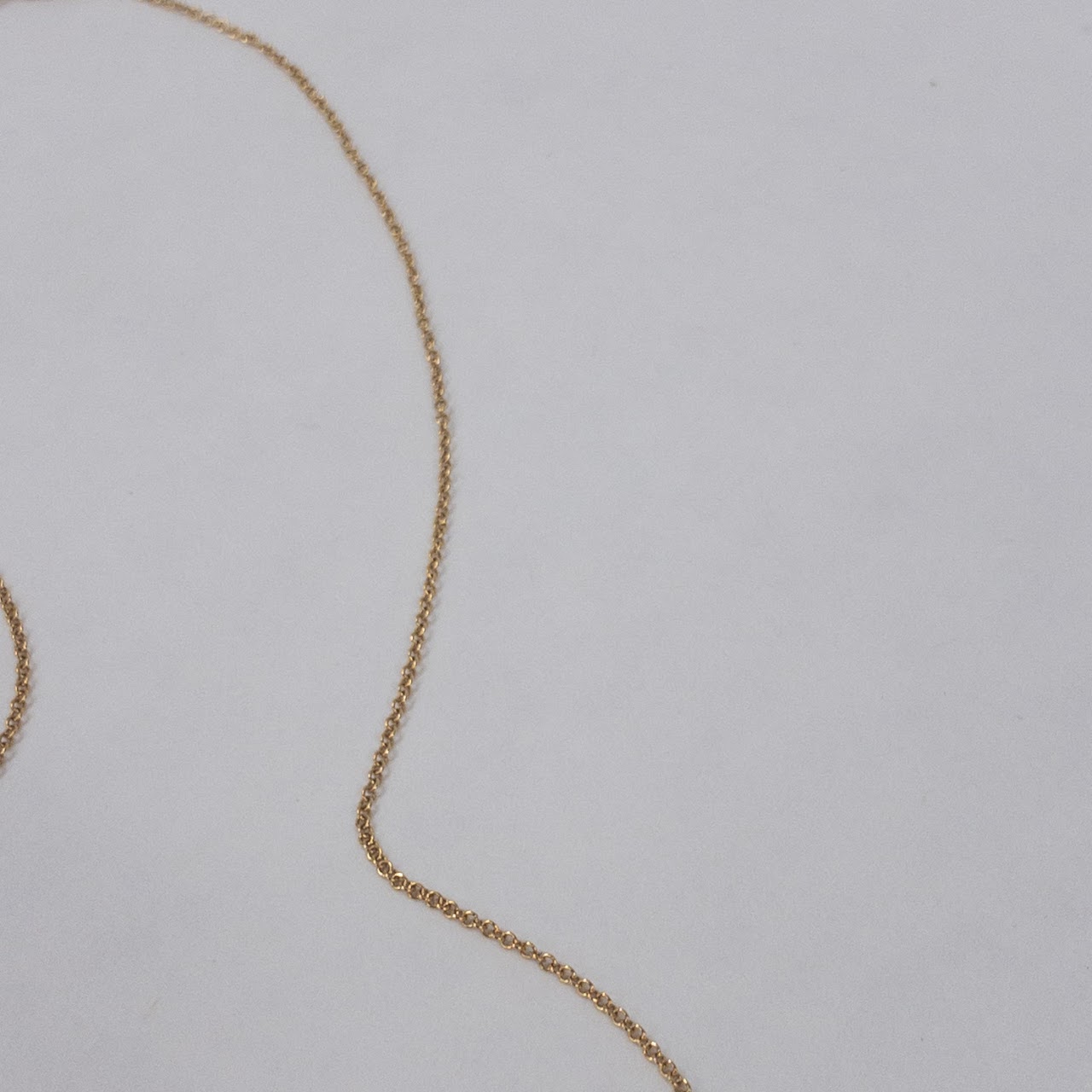 Tiffany & Co. 18K Gold Rolo Chain Necklace With T-Bar Pendant