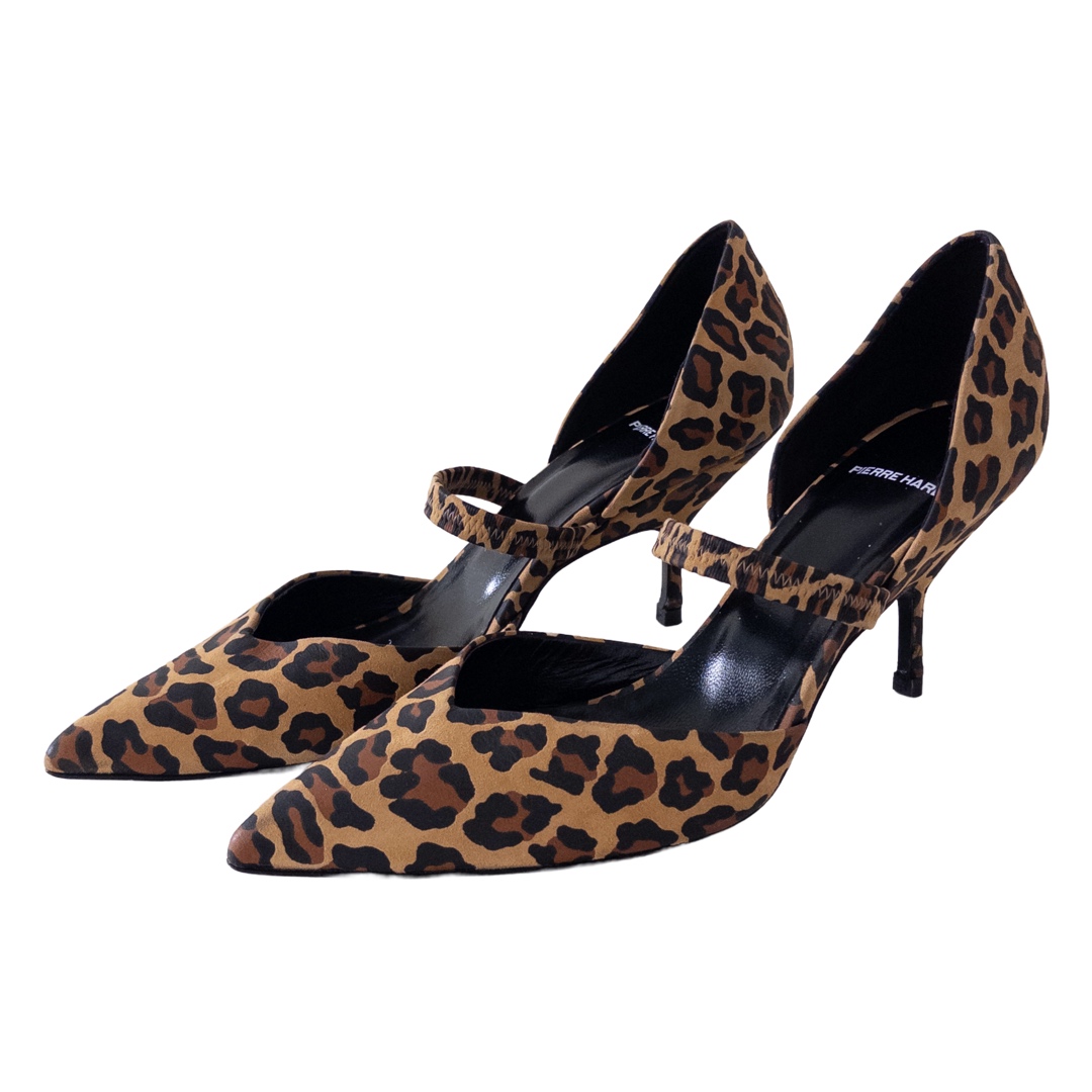 Pierre Hardy Leopard Print Suede Pumps