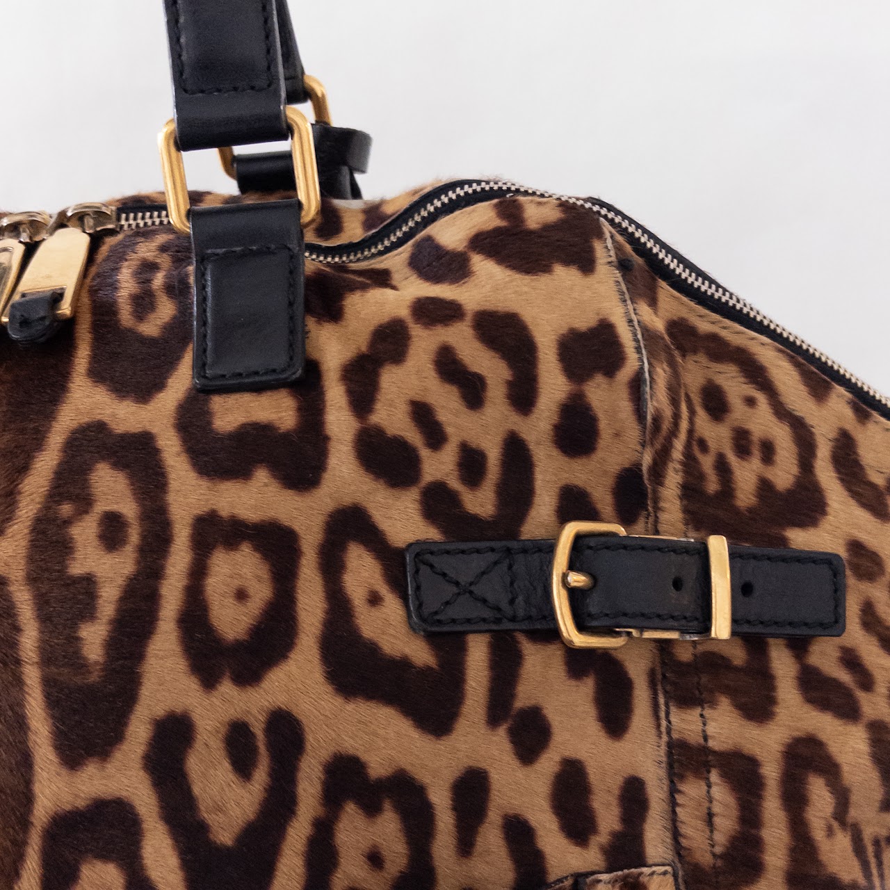 Yves Saint Laurent Downtown Tote Bag in Leopard Print Pony Hair