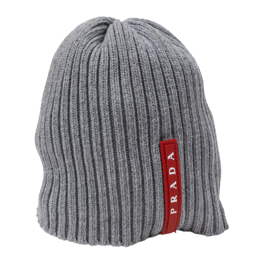 Prada Rubber Stripe Beanie Hat