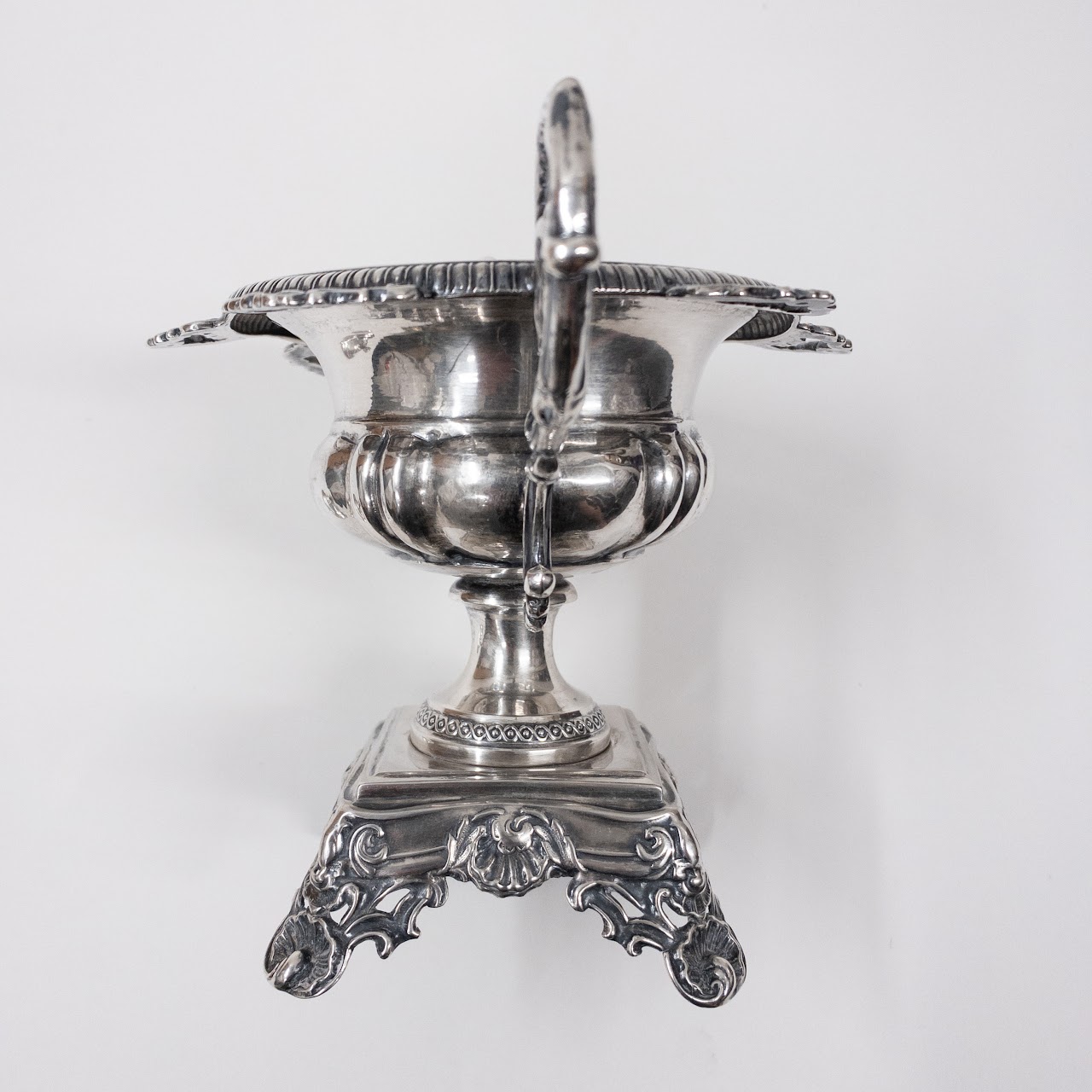 800 Silver Antique Condiment Bowl on Pedestal Base