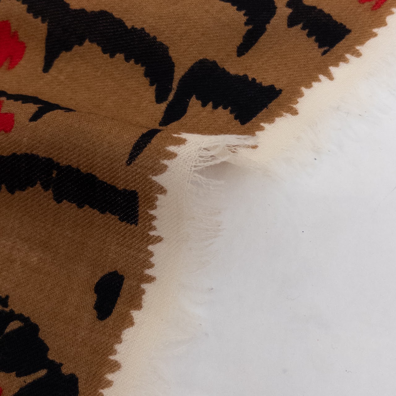 Kenzo Wool Feather Animal Print Scarf