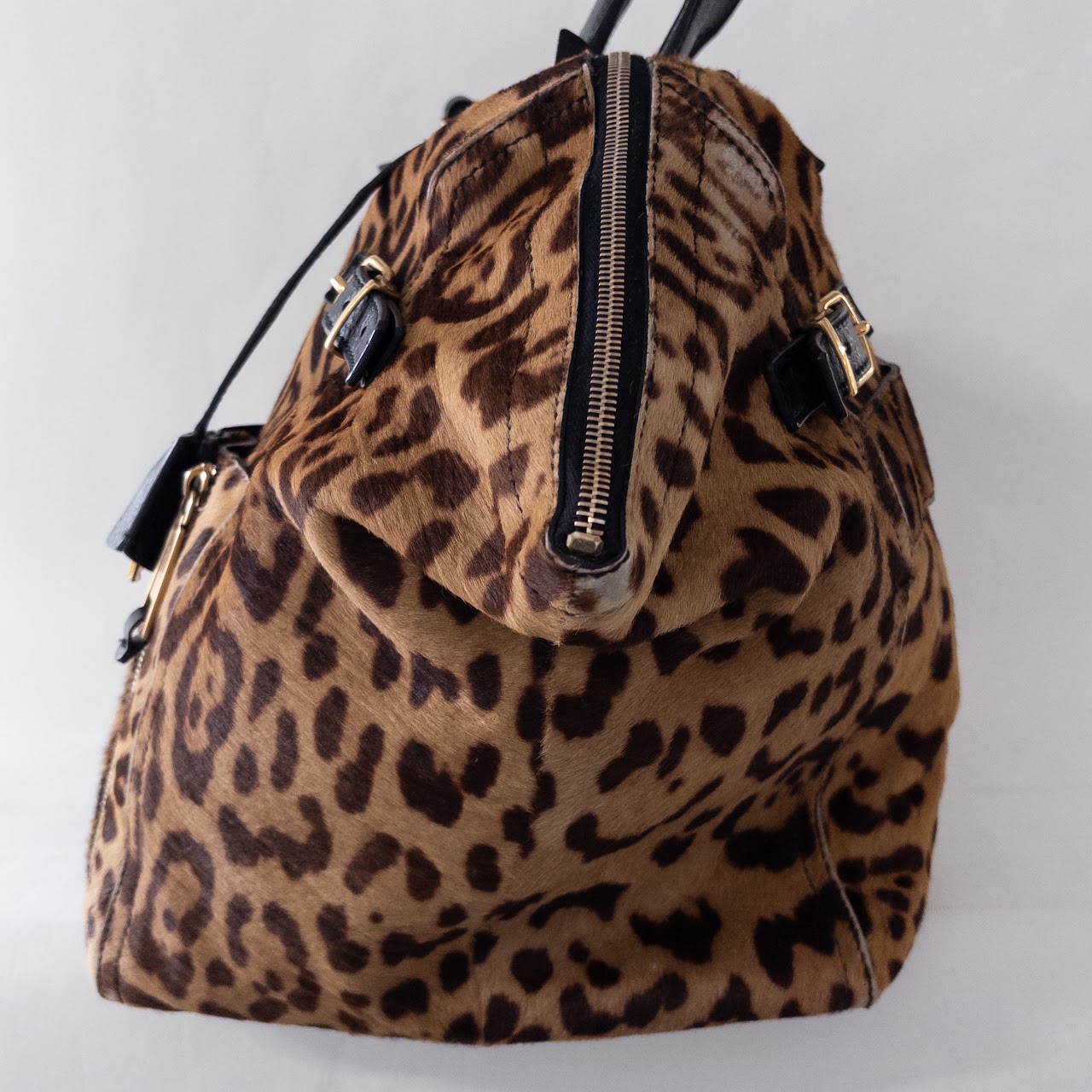 Yves Saint Laurent Downtown Tote Bag in Leopard Print Pony Hair