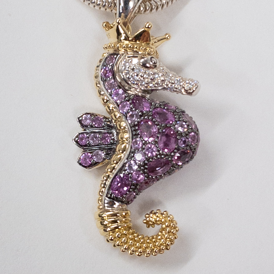 18K Gold and Sterling Silver Lagos Rare Wonders Necklace and Seahorse Pendant