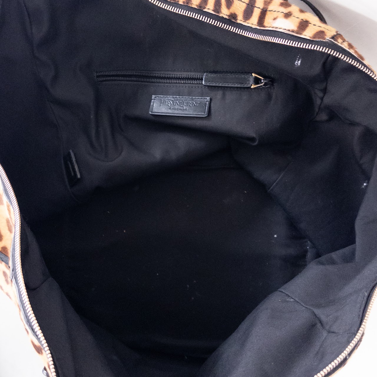 Yves Saint Laurent Downtown Tote Bag in Leopard Print Pony Hair