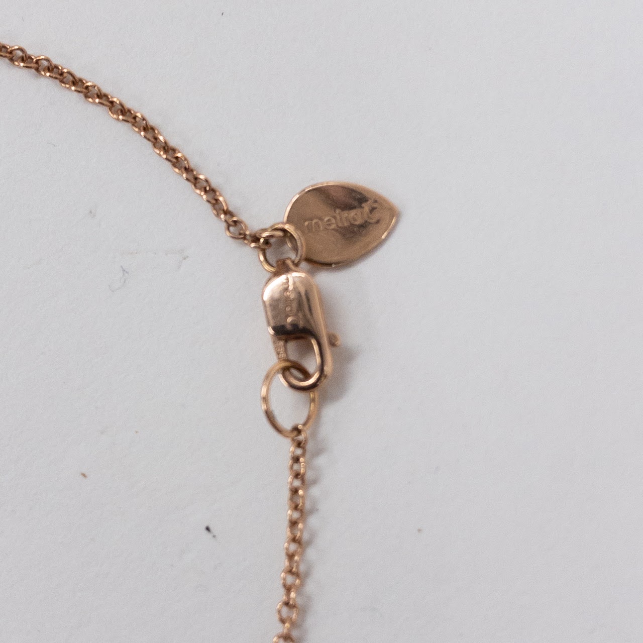 14K Rose Gold Meira T Necklace with Faceted Oval Pendant