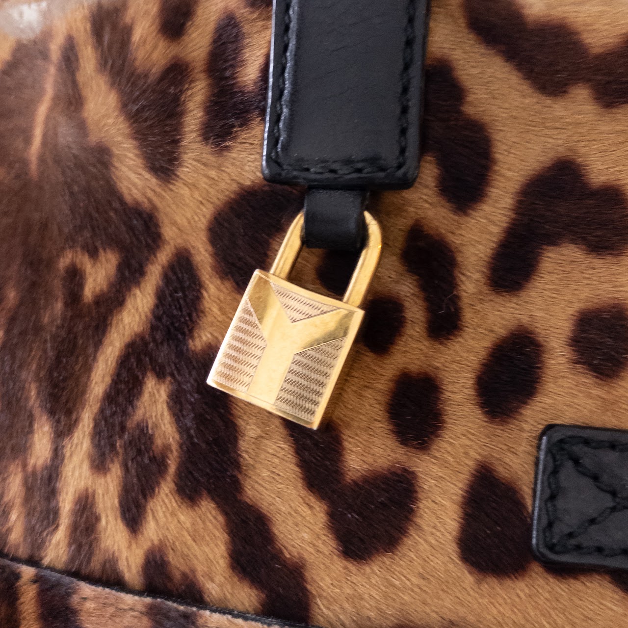 Yves Saint Laurent Downtown Tote Bag in Leopard Print Pony Hair