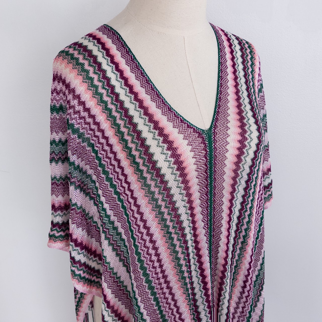 Missoni Zig-Zag Stripe Fringed Cape