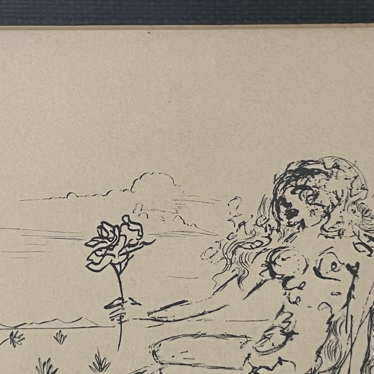 After Salvador Dalí Nude with Flower Lithograph