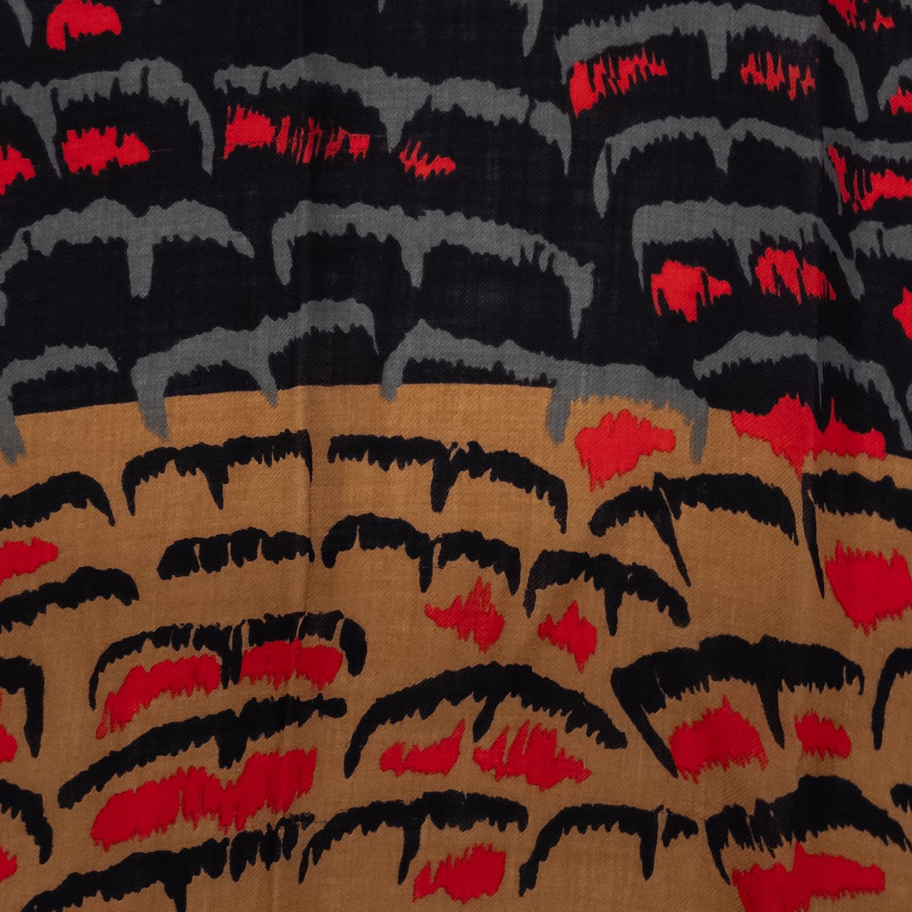 Kenzo Wool Feather Animal Print Scarf