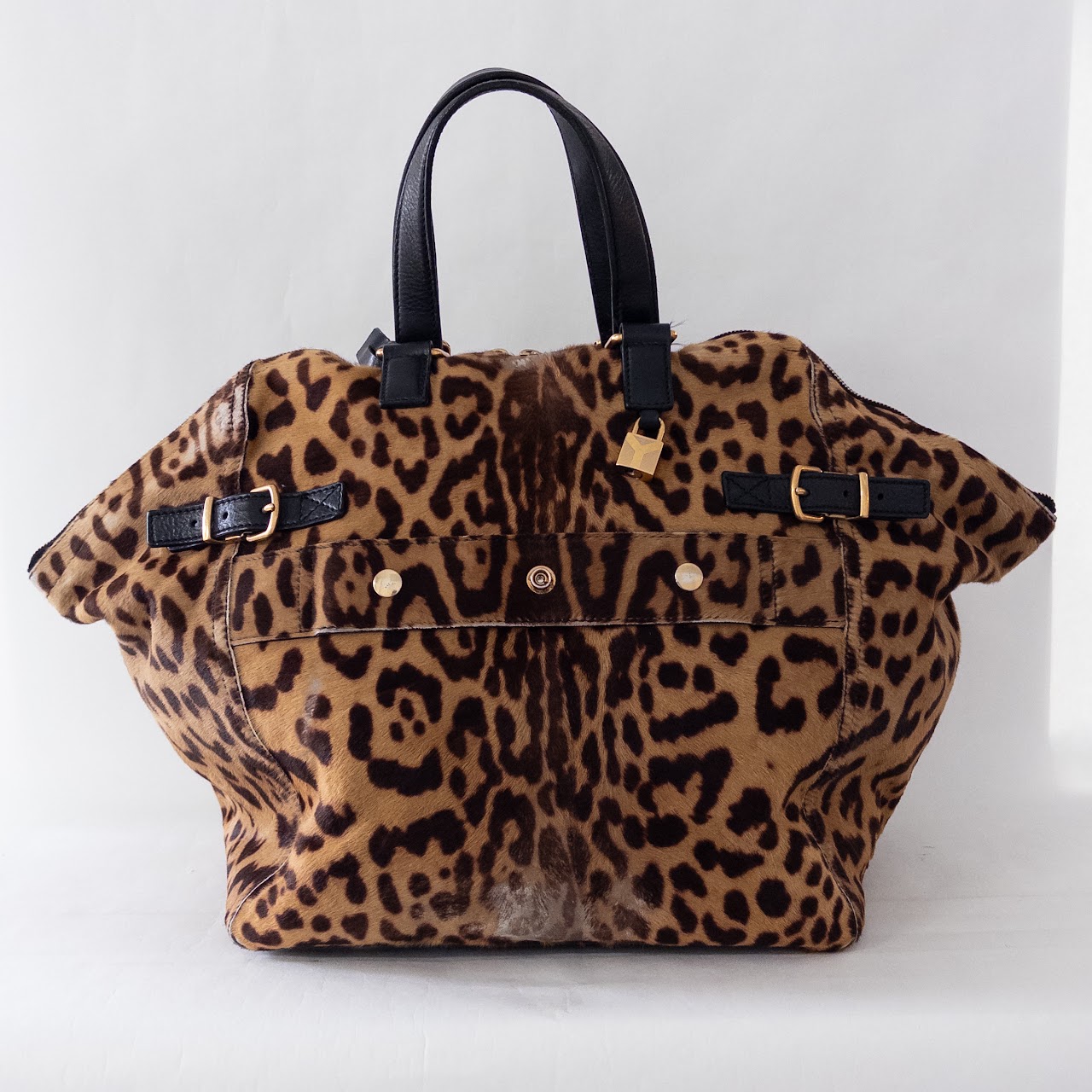 Yves Saint Laurent Downtown Tote Bag in Leopard Print Pony Hair