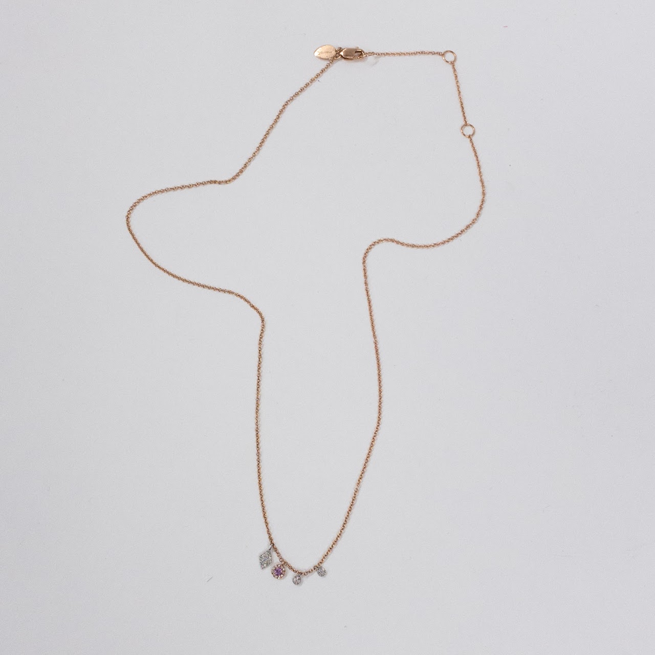 14K Rose Gold Meira T Necklace with Four Graduated Dangles