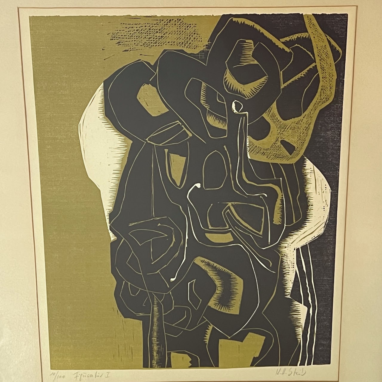 Karl-Heinz Steib Signed Modernist Lithograph