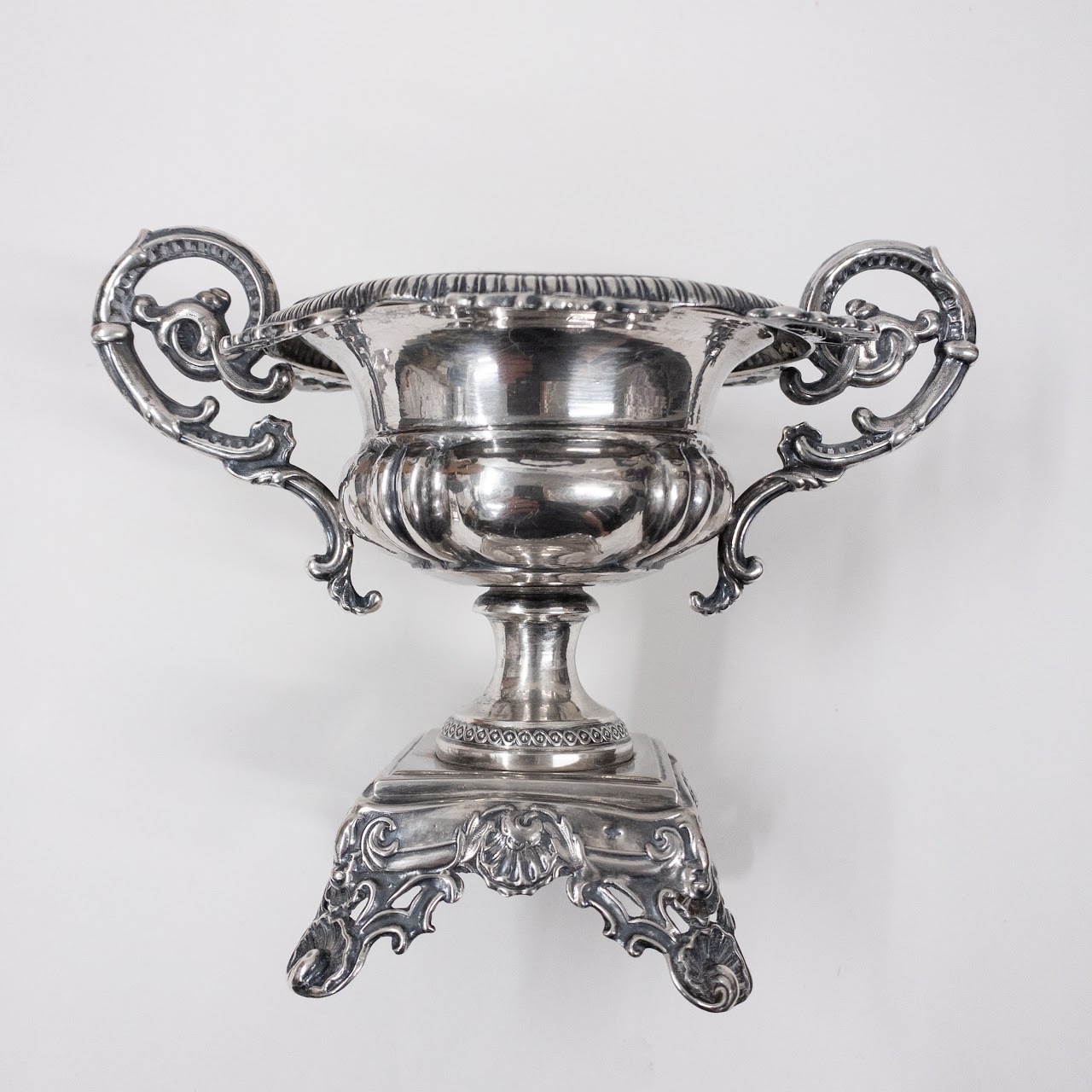 800 Silver Antique Condiment Bowl on Pedestal Base