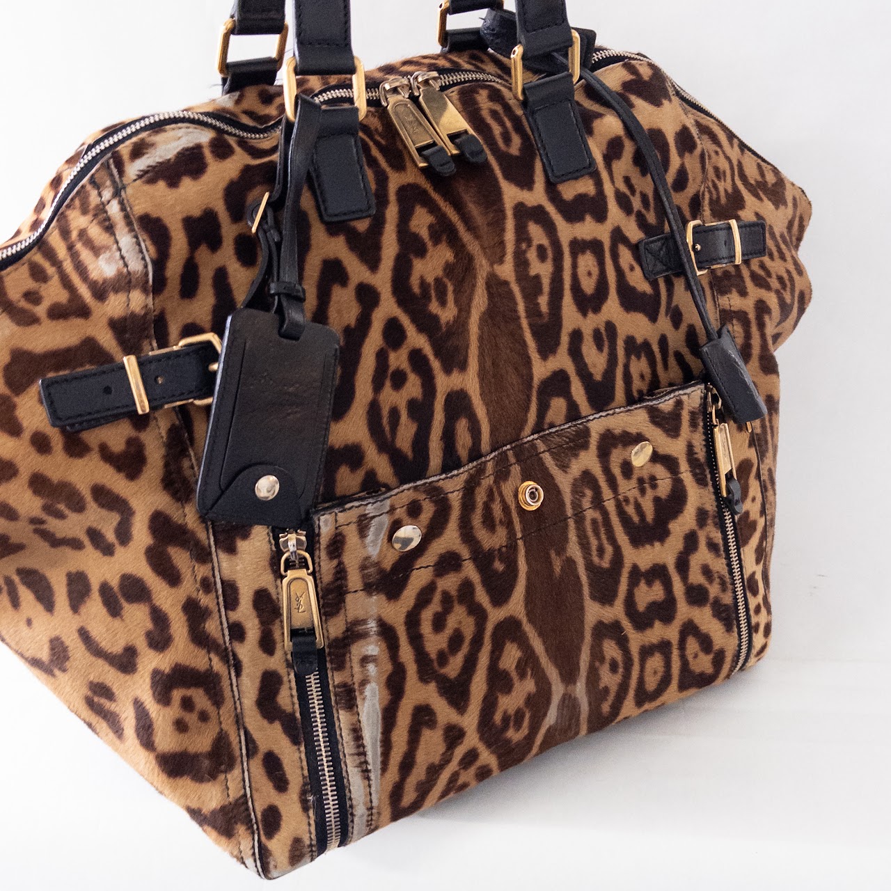 Yves Saint Laurent Downtown Tote Bag in Leopard Print Pony Hair