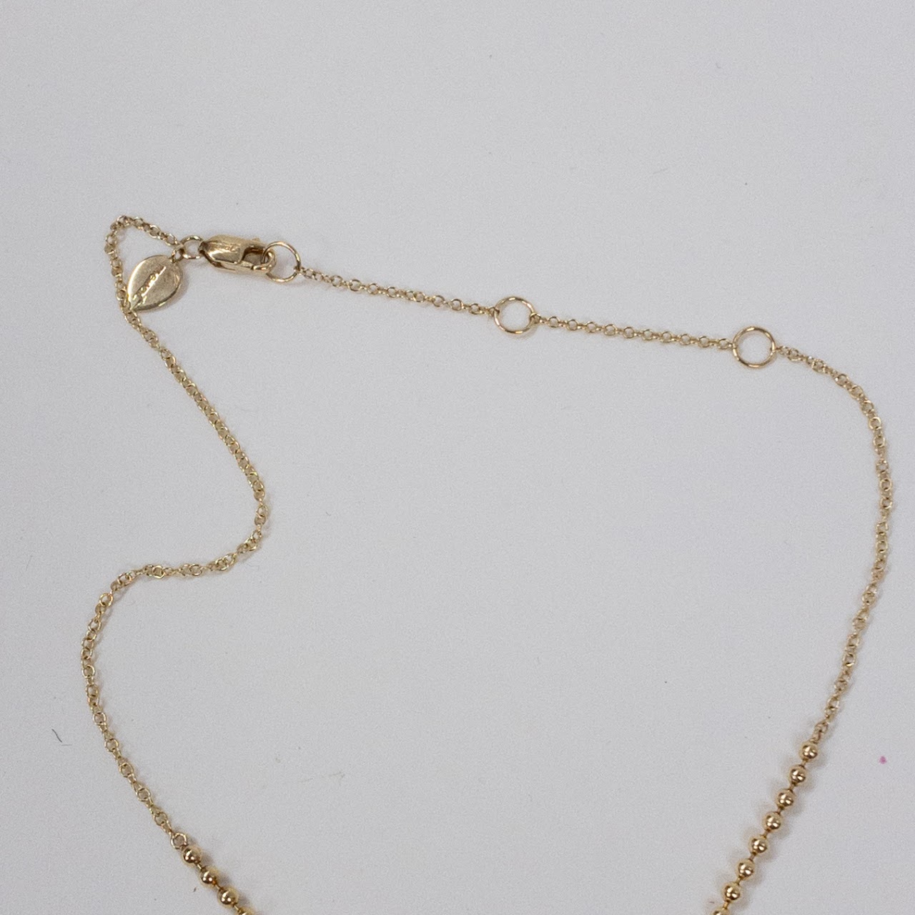 14K Gold Meira T Ball Chain Necklace with Diamond and Opal Dangles