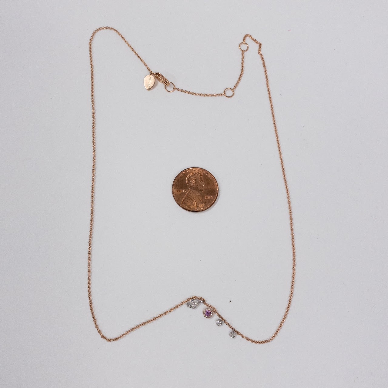 14K Rose Gold Meira T Necklace with Four Graduated Dangles